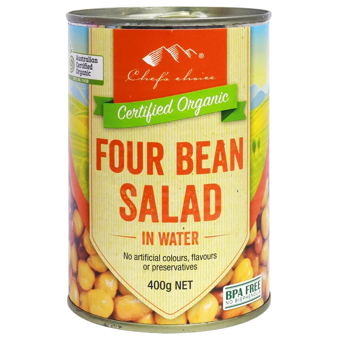 Chef's Choice Organic Four Bean Salad In Water 400g