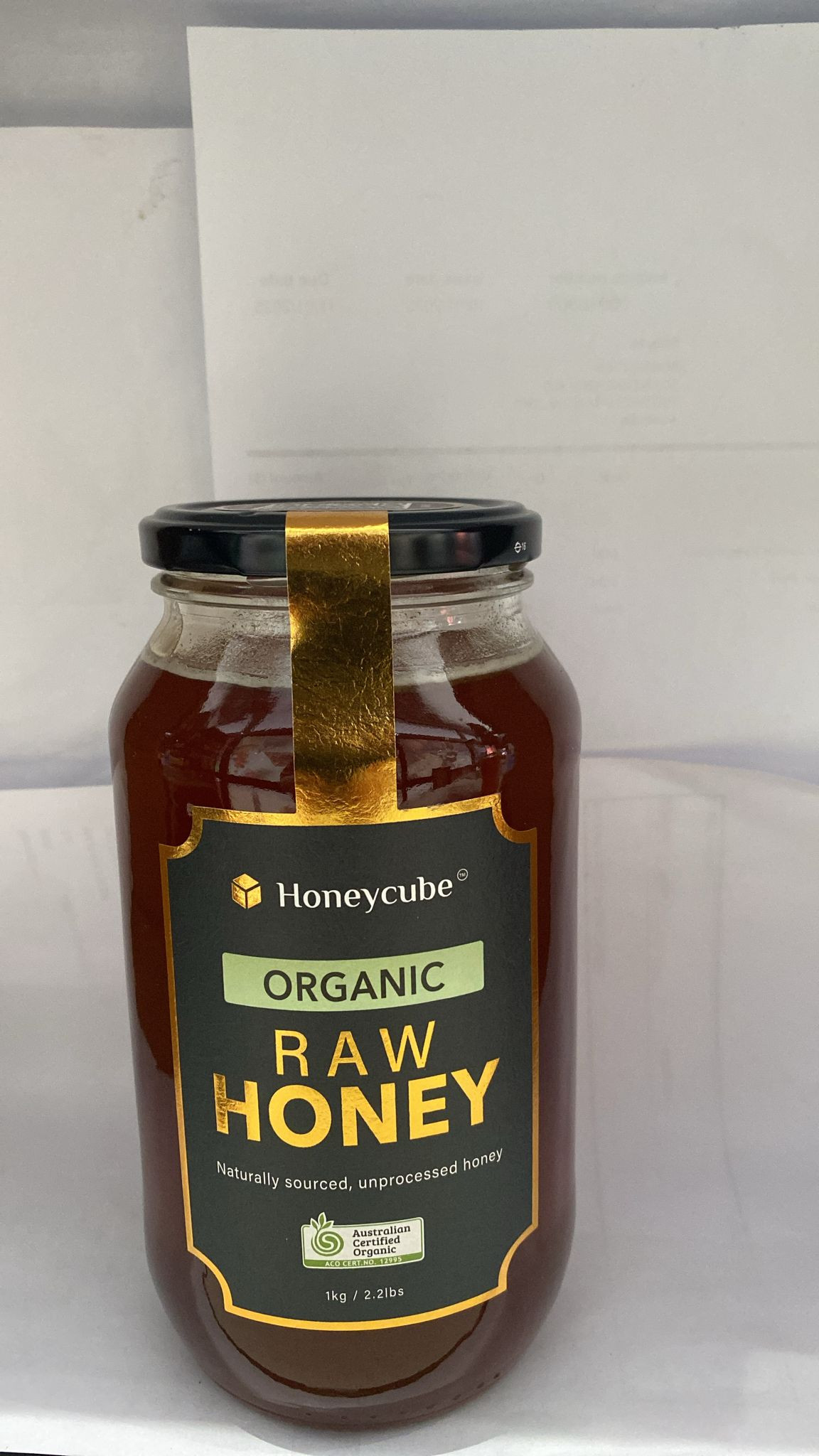 Honeycube organic raw honey 1kg