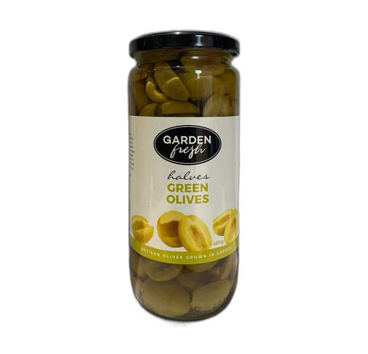 Garden green pitted olives 480G