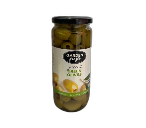 Garden halves green olives