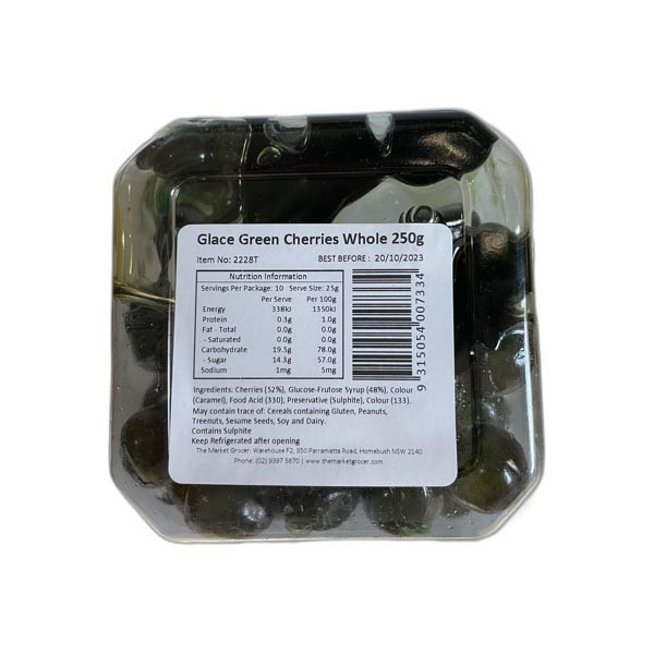 Market Grocer Glace Green Cherries Whole