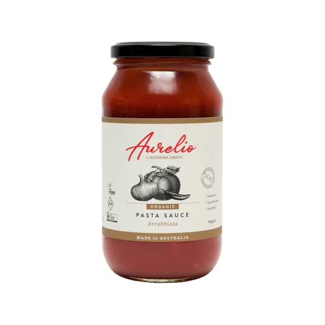 Riverina Grove - Aurelio Arrabbiata Pasta Sauce 500g organic