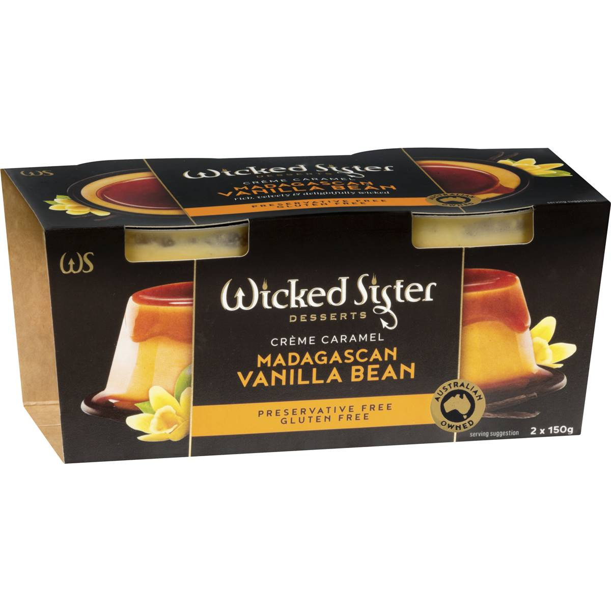 Wicked Sister Vanilla Bean Creme Caramel 2x150g
