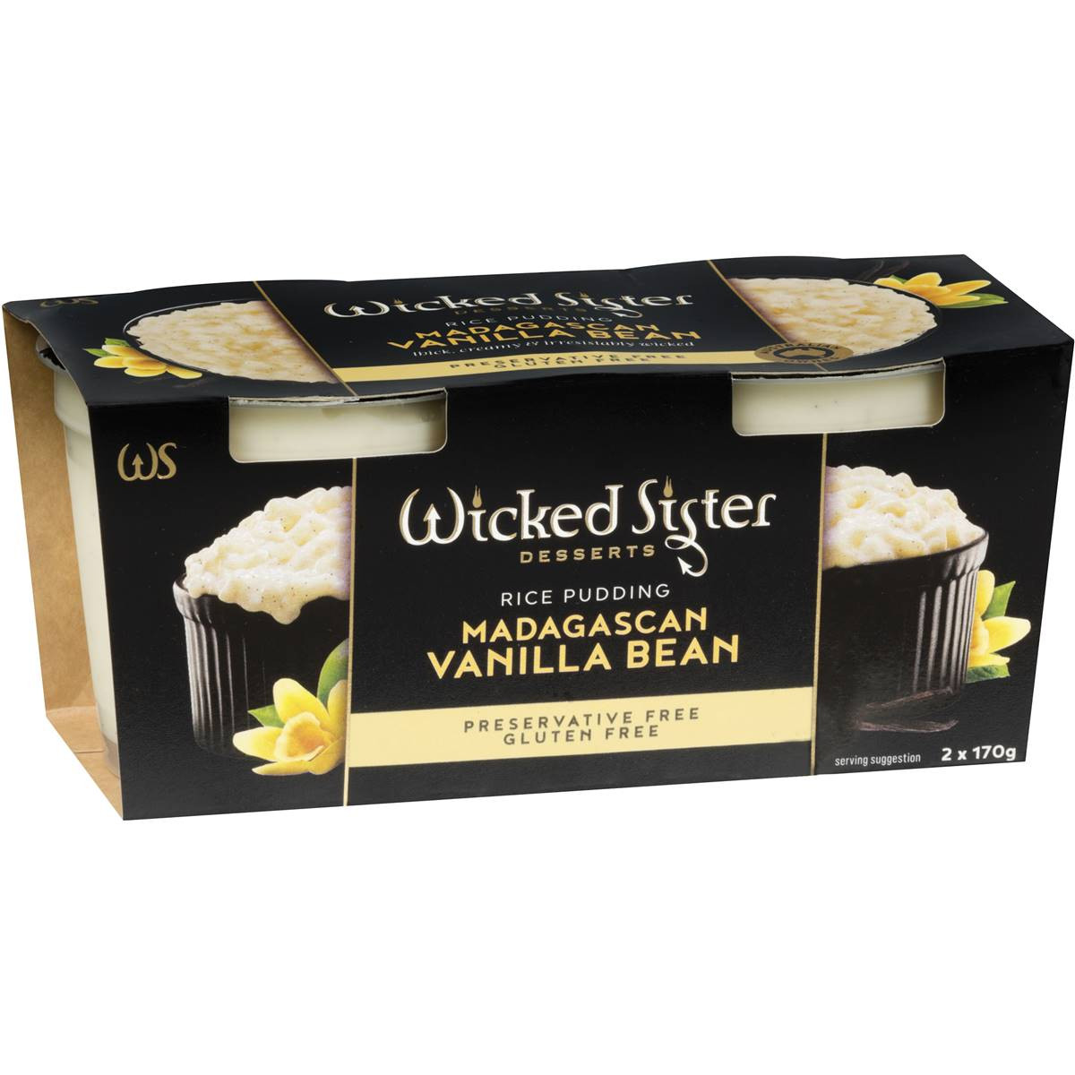 Wicked Sister Vanilla Bean Rice Pudding 2x170g
