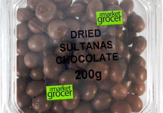 The Market Grocer DRIED SULTANAS CHOCOLATE 200G
