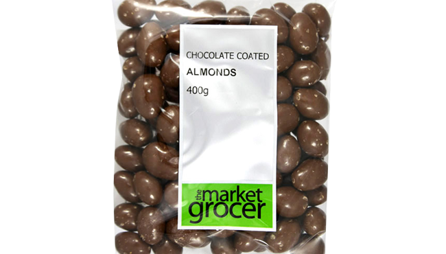 THE MARKET GROCER MILK CHOC ALMONDS 400G