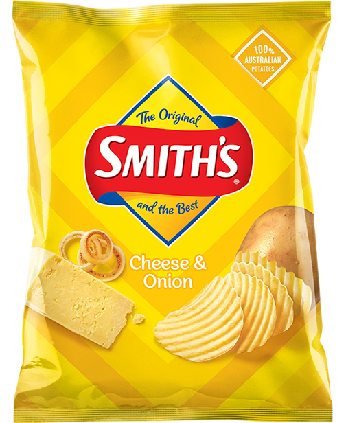 SMITHS CHEESE AND ONION CRINKLE POTATO CHIPS 90GM