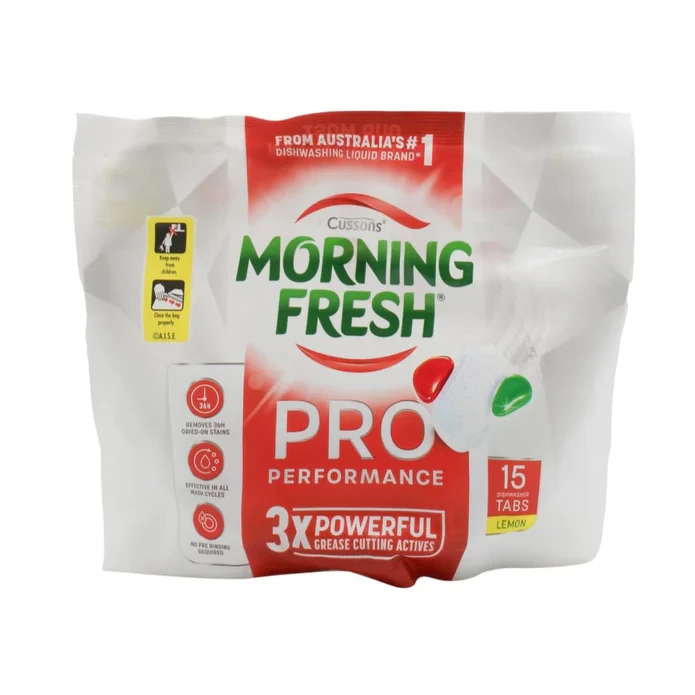 MORNING FRESH PRO PERFORMANCE DISHWASHER TABLETS LEMON 15 PACK