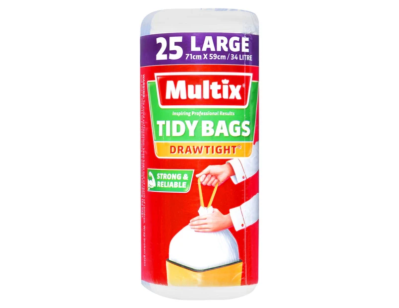 Multix Large 34L Drawtight Tidy Bags 25pk