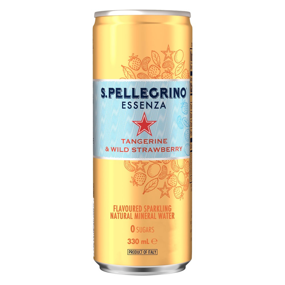 San Pellegrino Essenza Tangerine & Wild Strawberry Slim Can  330ml