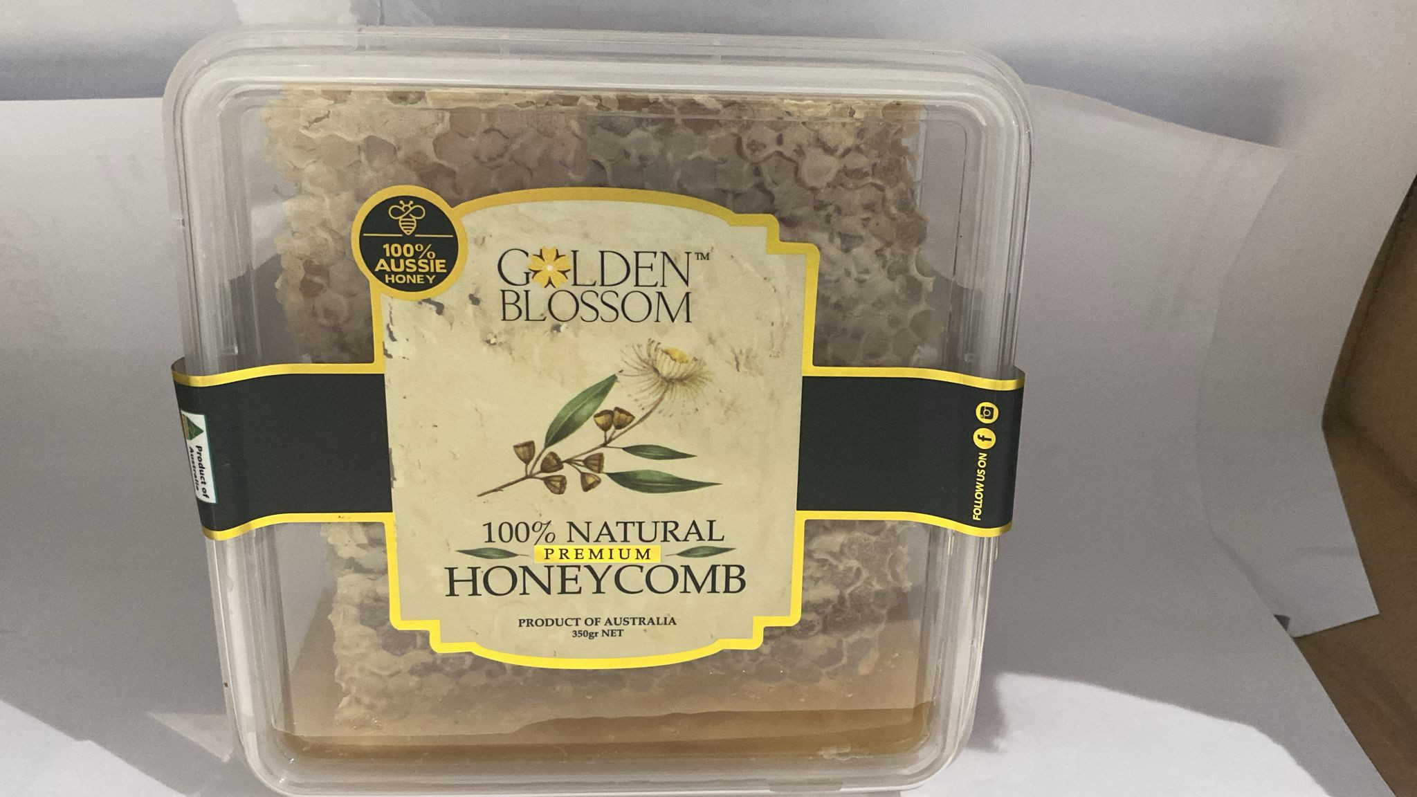 Golden blossom 100% natural premium honey comb 350g