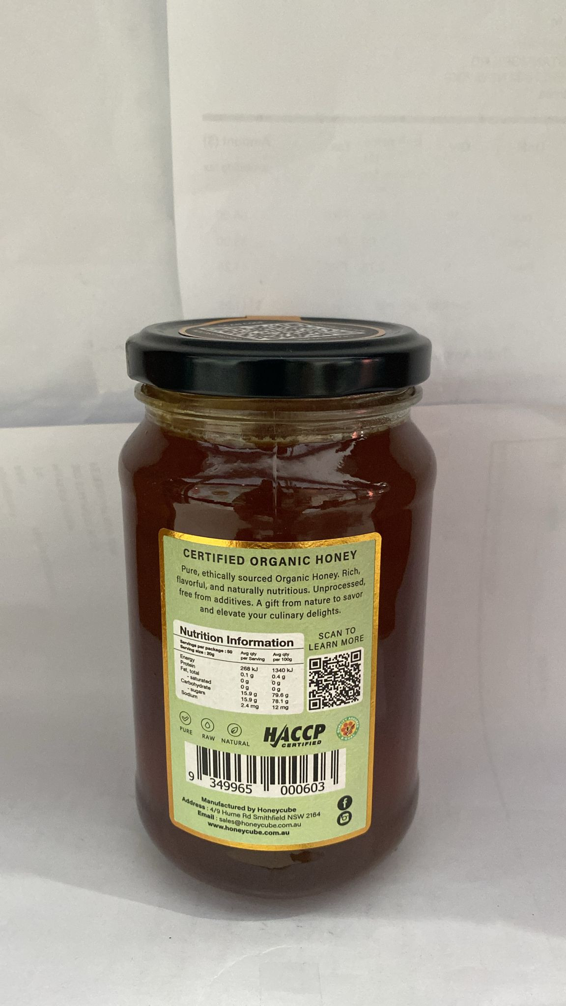 Honey cube organic raw honey 500gr