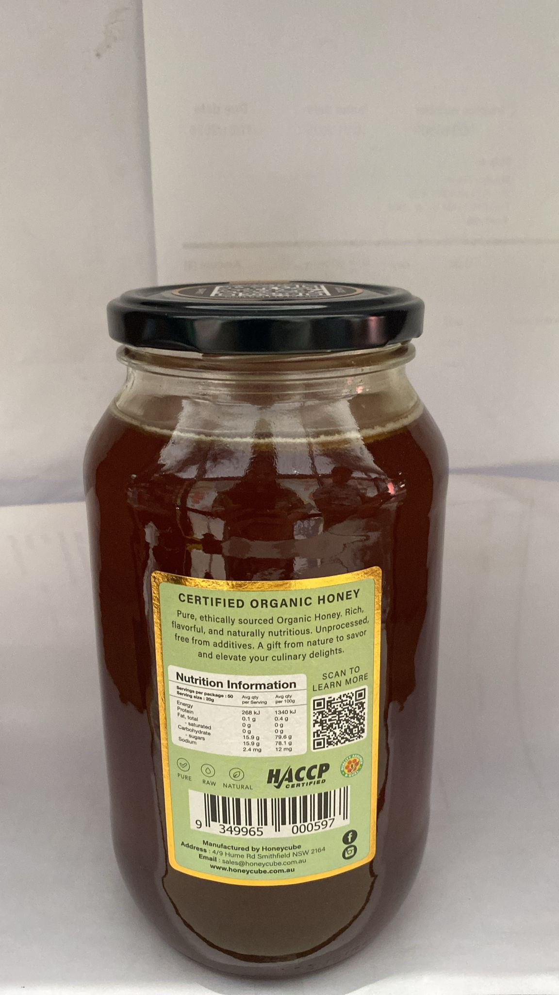 Honeycube organic raw honey 1kg