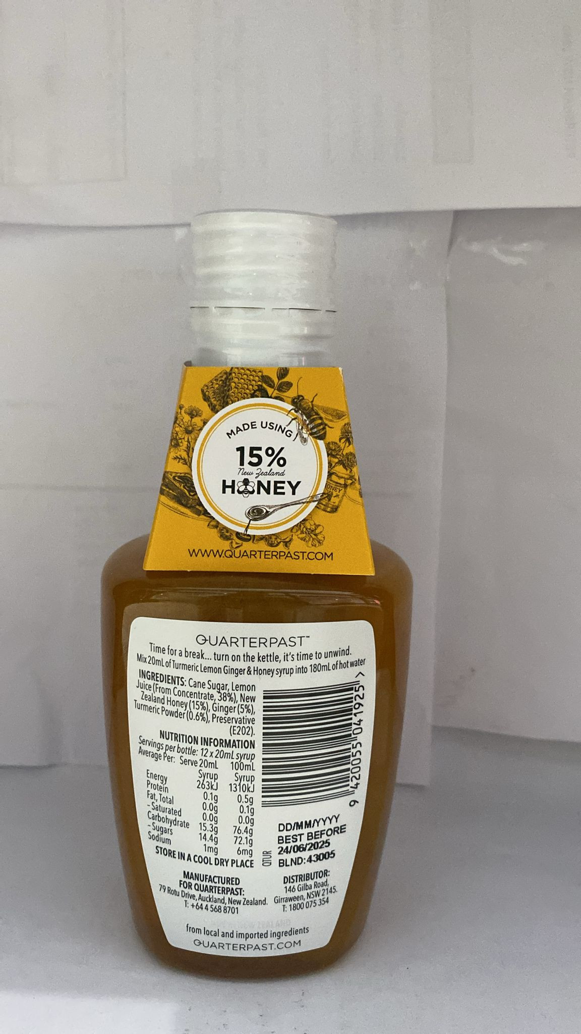 Turmeric lemon Giner and Honey 250ml