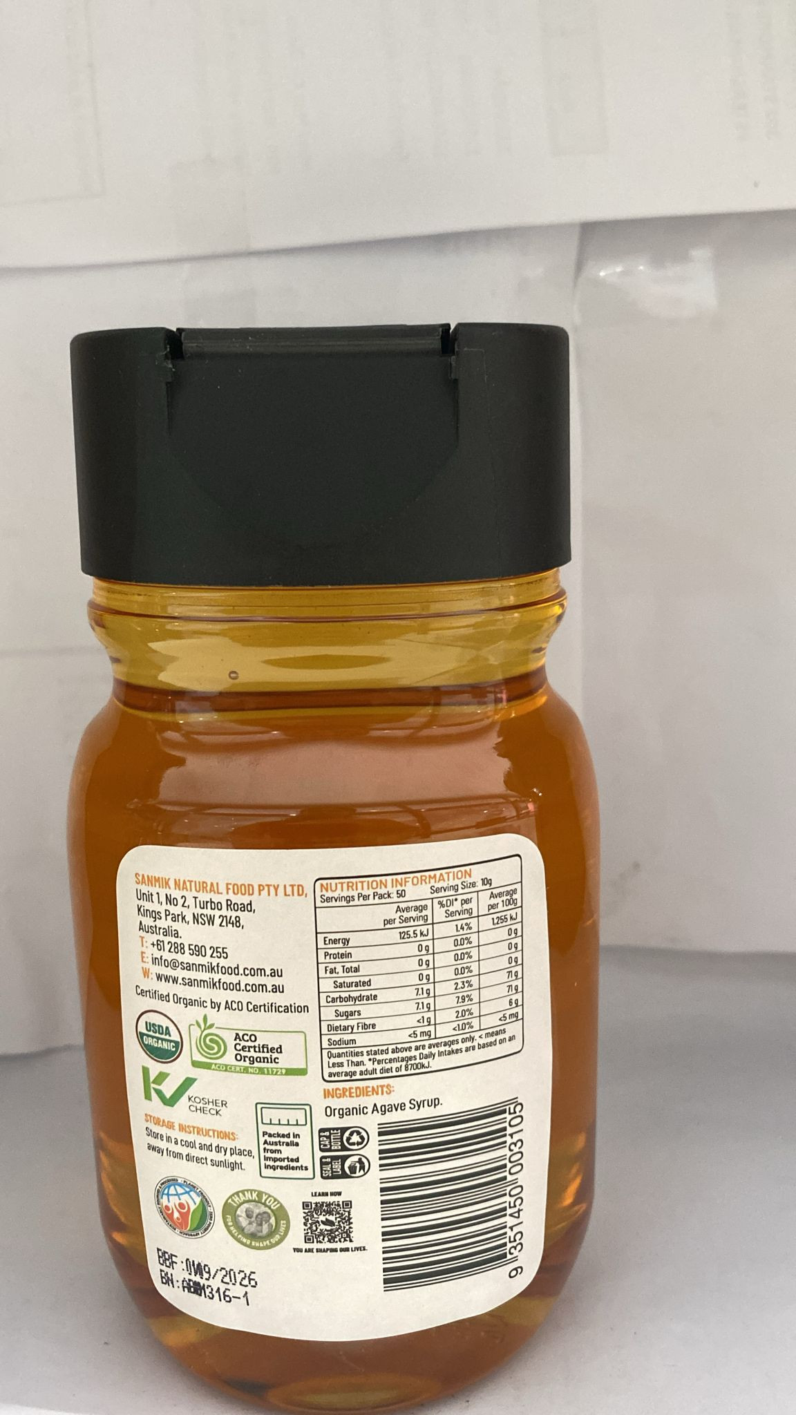 Blistful Organic Agave Syrup 500g