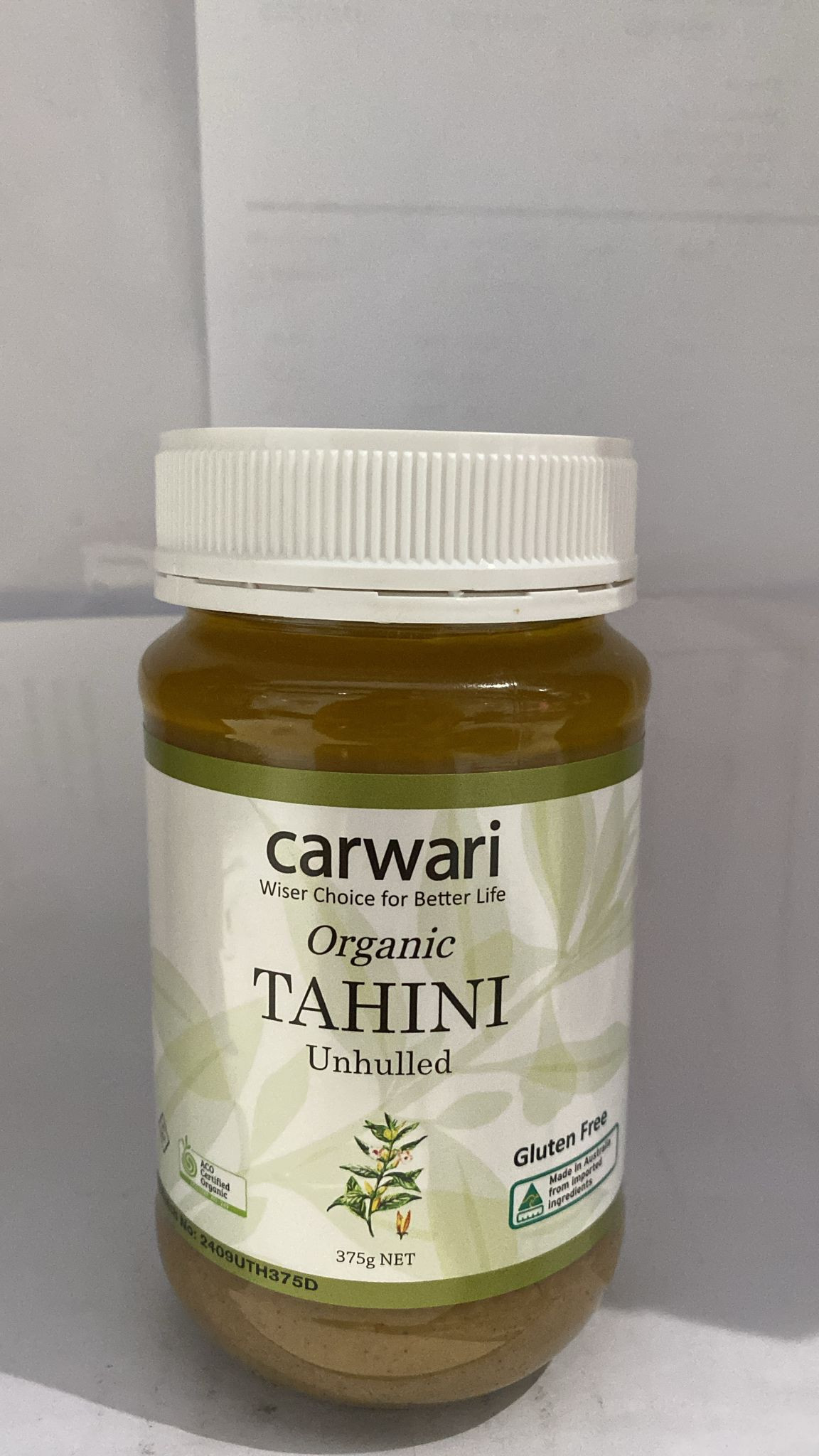 Carwari organic tahini unhulled